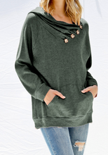 Load image into Gallery viewer, Asymmetrical Button Sweatshirt