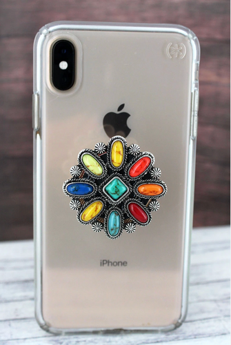 MULTI-COLOR BEADED CELL PHONE GRIP COVER