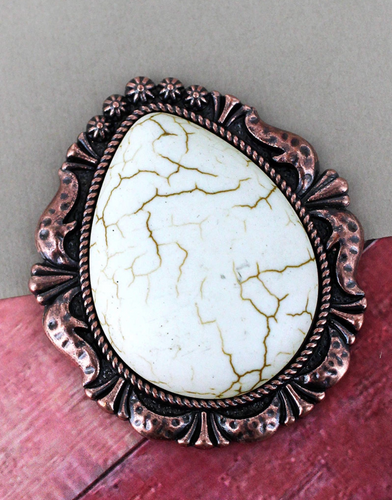 WHITE STONE AND COPPERTONE TEARDROP CELL PHONE GRIP COVER