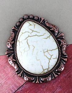 WHITE STONE AND COPPERTONE TEARDROP CELL PHONE GRIP COVER