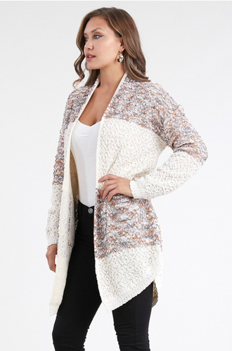 Colorblock Popcorn Cardigan