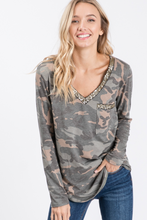 Load image into Gallery viewer, Sequin Long Sleeve V Neck