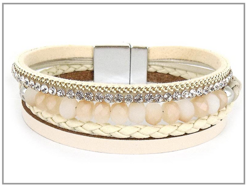 Ivory Beaded Glass Bracelet