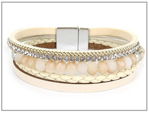 Ivory Beaded Glass Bracelet