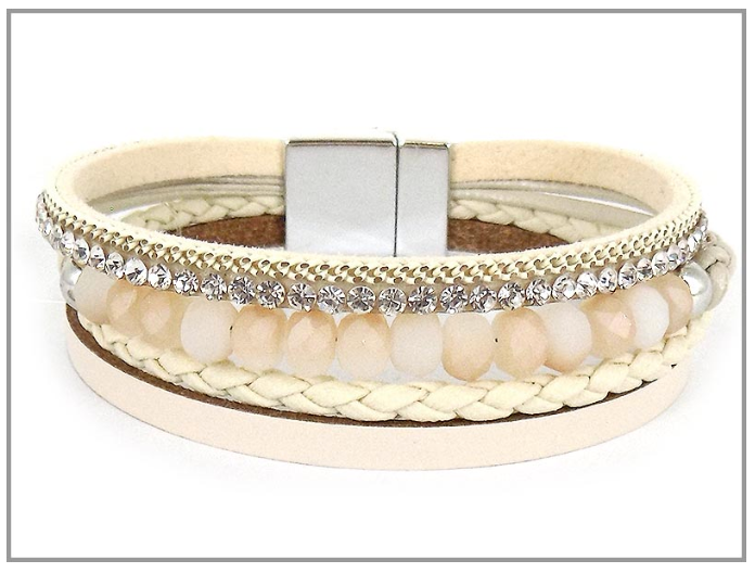 Ivory Beaded Glass Bracelet