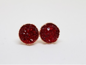 Ruby Druzy Earrings