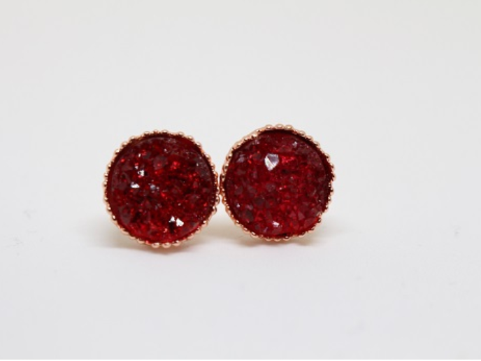 Ruby Druzy Earrings