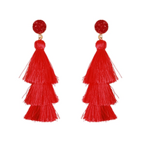 Load image into Gallery viewer, Druzy Stone Tassel Earring