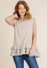 Load image into Gallery viewer, Natural Ruffle Tank