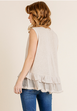 Load image into Gallery viewer, Natural Ruffle Tank