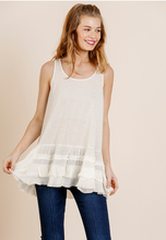 Load image into Gallery viewer, Sleeveless Round Neck Ruffle Top