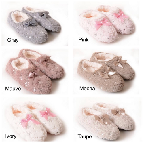 Metallic Snowflake Slippers