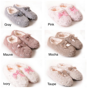 Metallic Snowflake Slippers