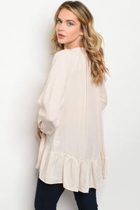 Sand Lace Up Top