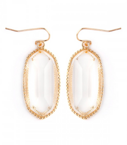Clear Gem Drop Earring