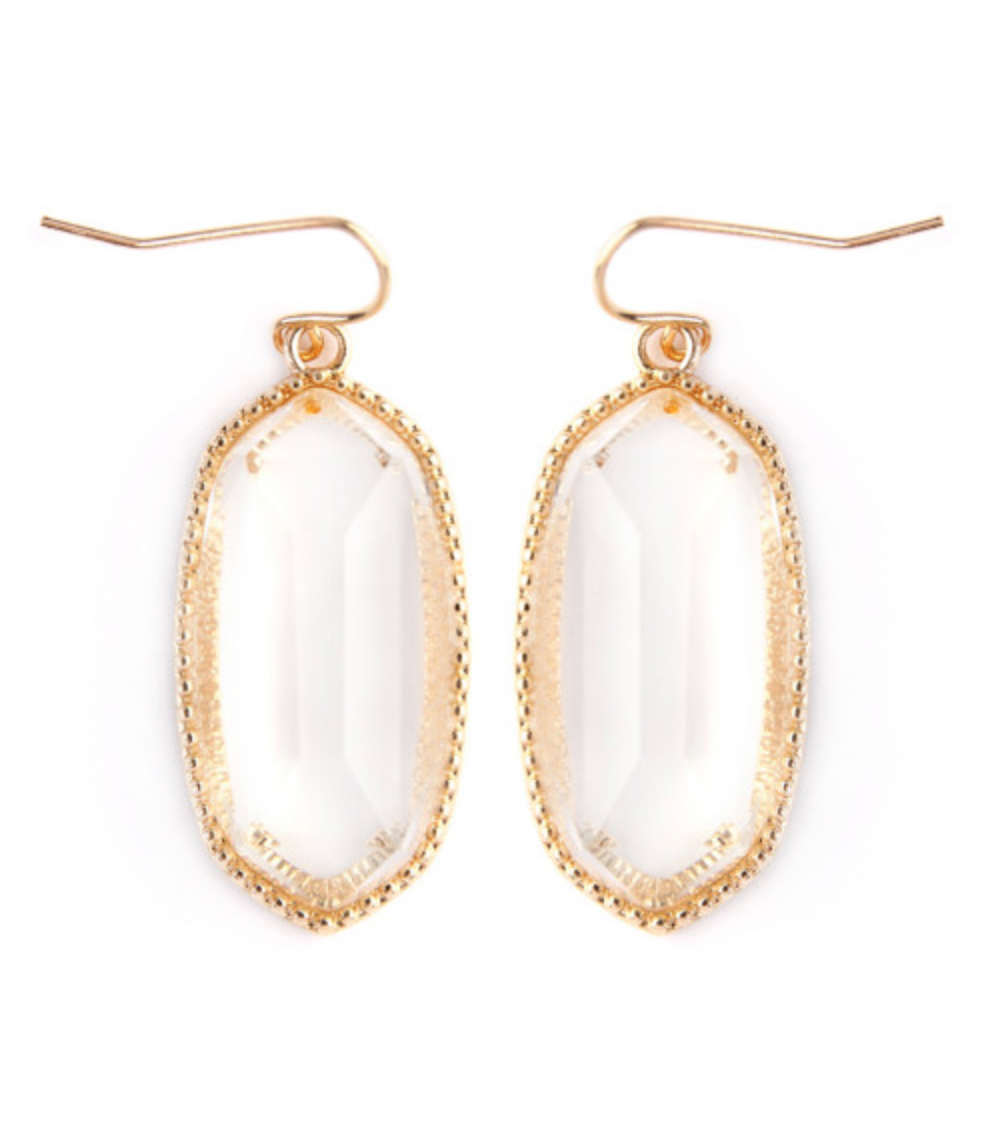 Clear Gem Drop Earring