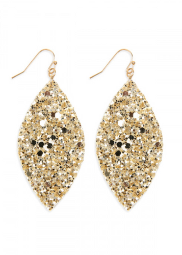 Gold Sequin Marquise Earring