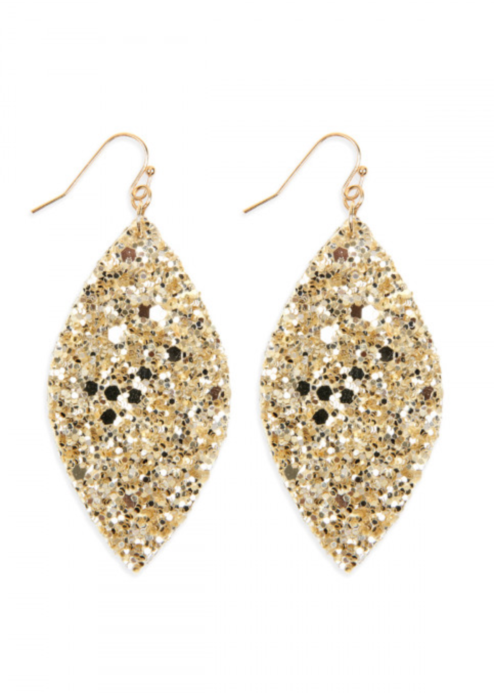 Gold Sequin Marquise Earring