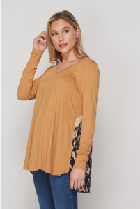 Mustard Floral Back Top