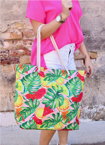 Fruit and Palm Tote
