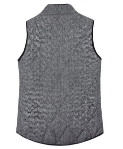 Quilted Herringbone Puffer Vest