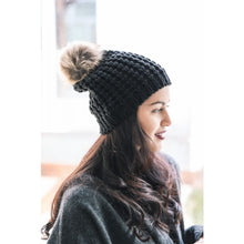 Load image into Gallery viewer, Textured Beanie with Pom Pom