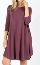 Load image into Gallery viewer, 3/4 Sleeve Round Hem Dress