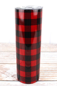 Buffalo Plaid Skinny Tumbler