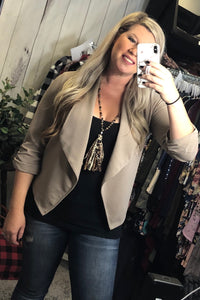 Solid Open Front Blazer