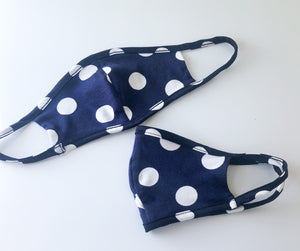 ADULT Navy Dot Face Mask