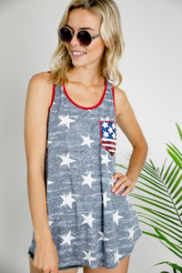 Star Tank with Sequin Pocket