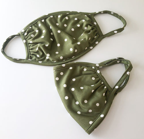 ADULT/KIDS Olive Dot Face Mask