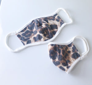 KIDS Leopard/White Face Mask