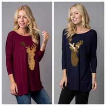 Load image into Gallery viewer, Reindeer Sequin Tunic (REG &amp; PLUS)