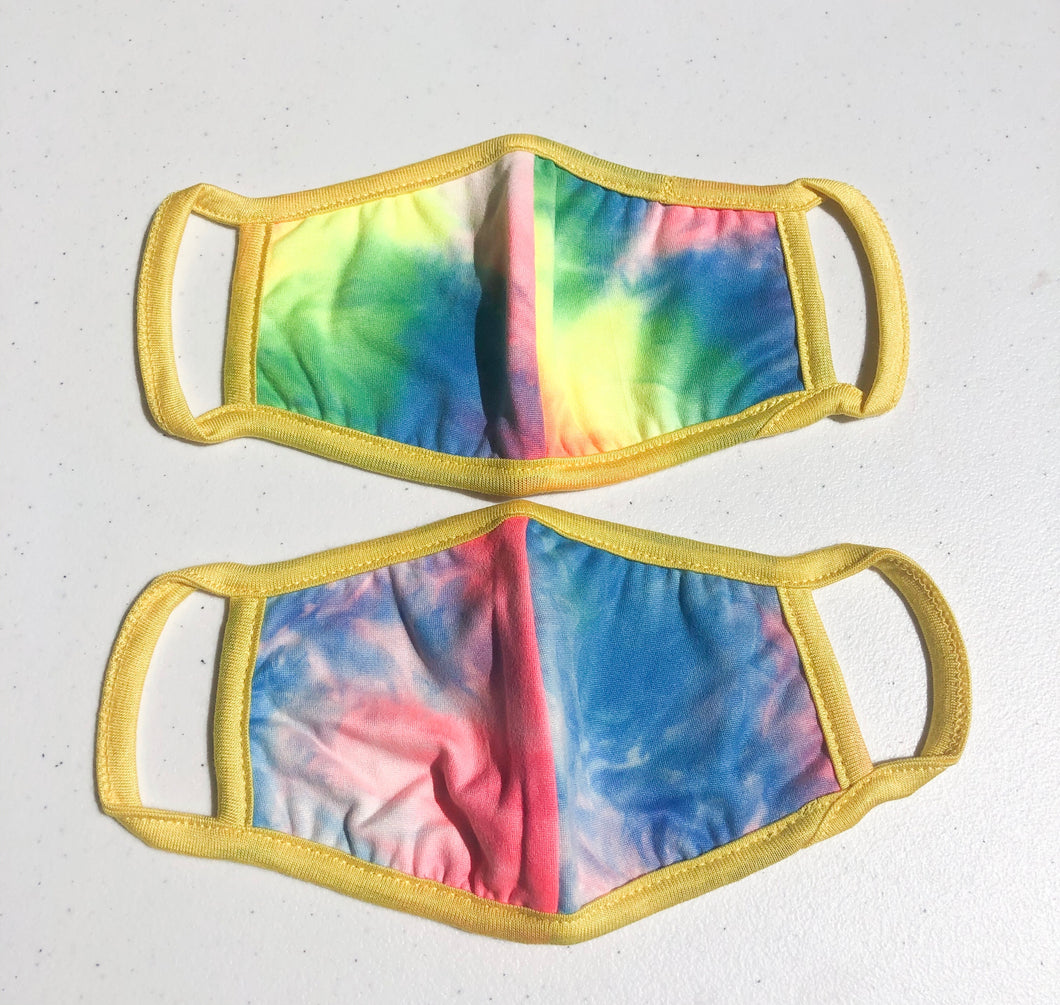 KIDS Face Mask- Blue/Green/Pink Tie Dye