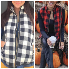 Load image into Gallery viewer, Buffalo Plaid Zip Vest