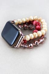 Beaded Smart Watch Band - Peach